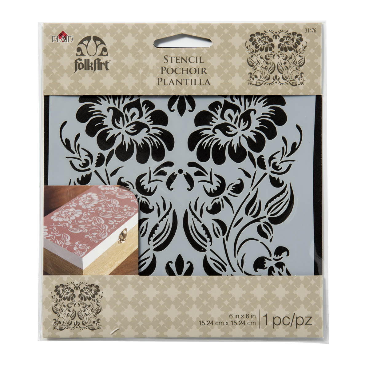 ESTENCIL DE 15x15cm. FOLKART