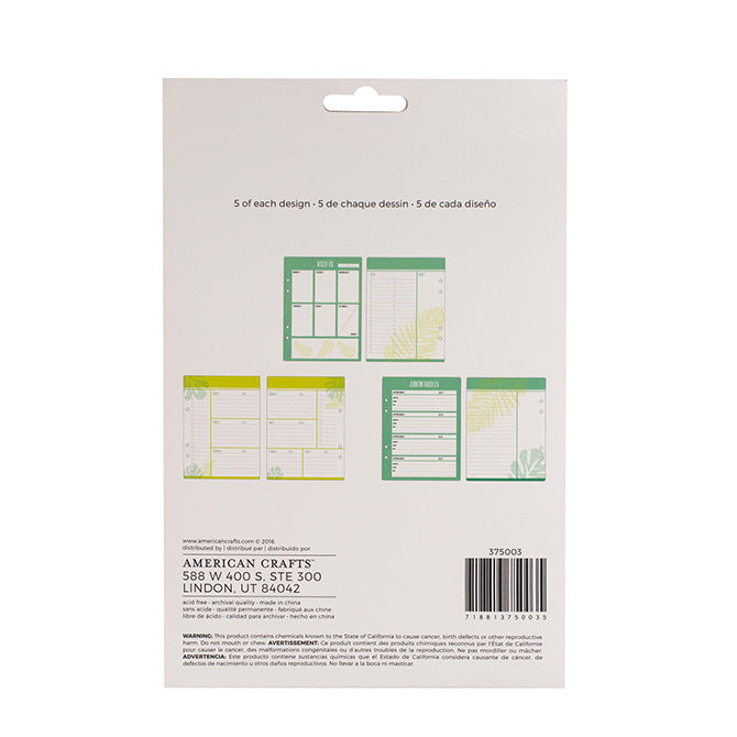 MEMORY PLANNER: INSERTOS ORGANIZACION SEMANAL AC