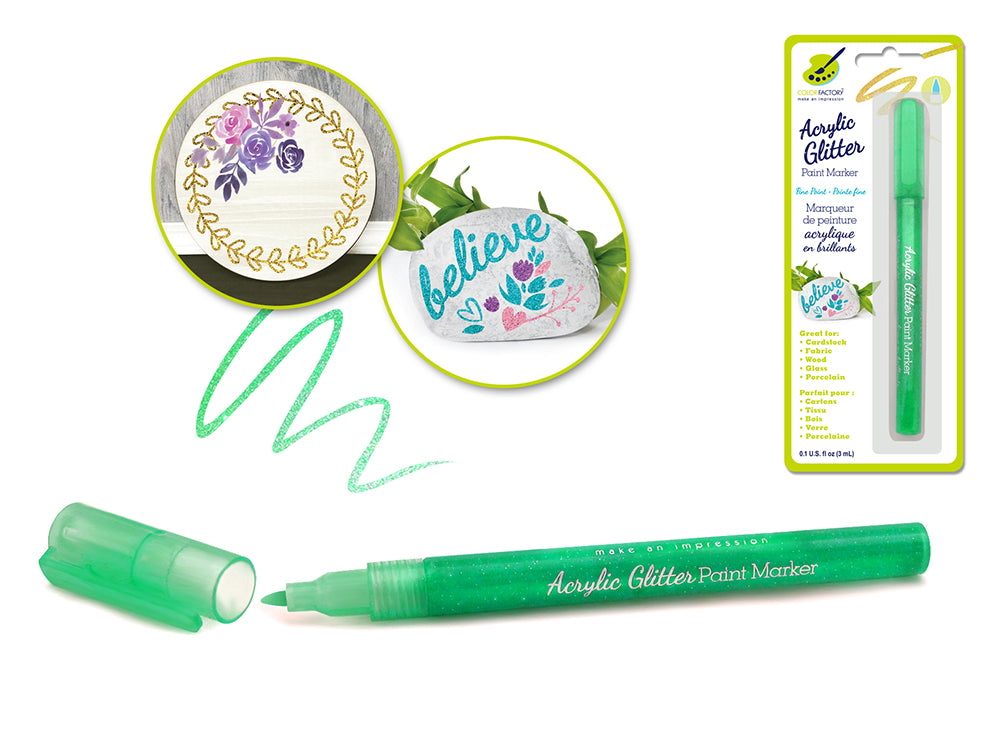 MARCADORES ACRILICOS CON GLITTER MULTICRAFT