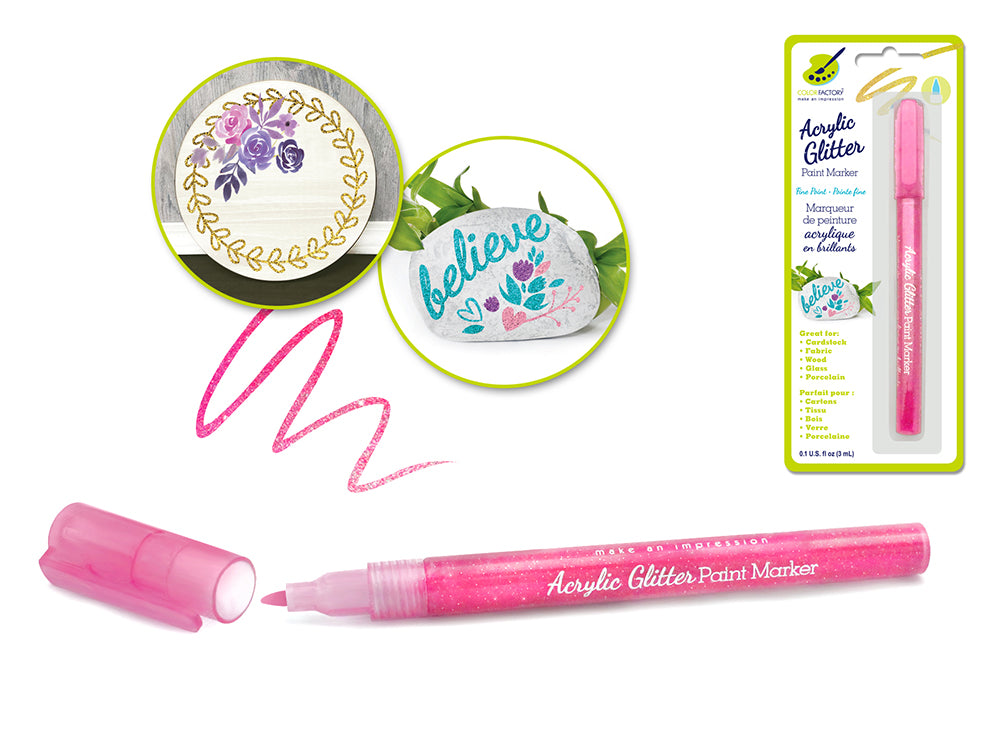 MARCADORES ACRILICOS CON GLITTER MULTICRAFT
