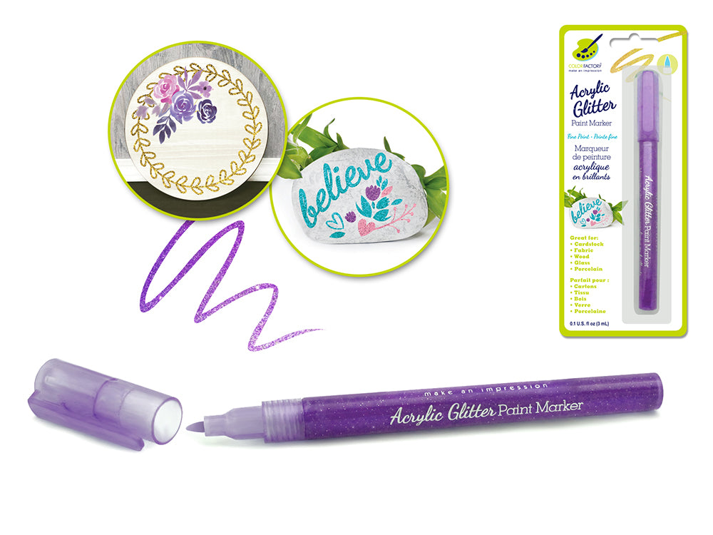 MARCADORES ACRILICOS CON GLITTER MULTICRAFT
