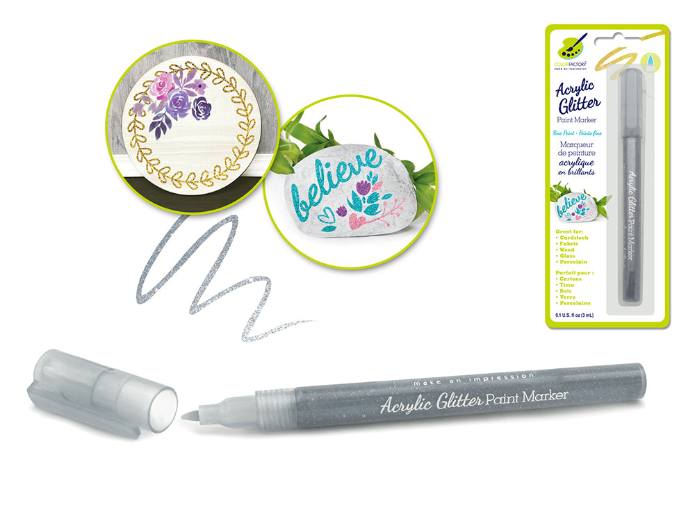 MARCADORES ACRILICOS CON GLITTER MULTICRAFT