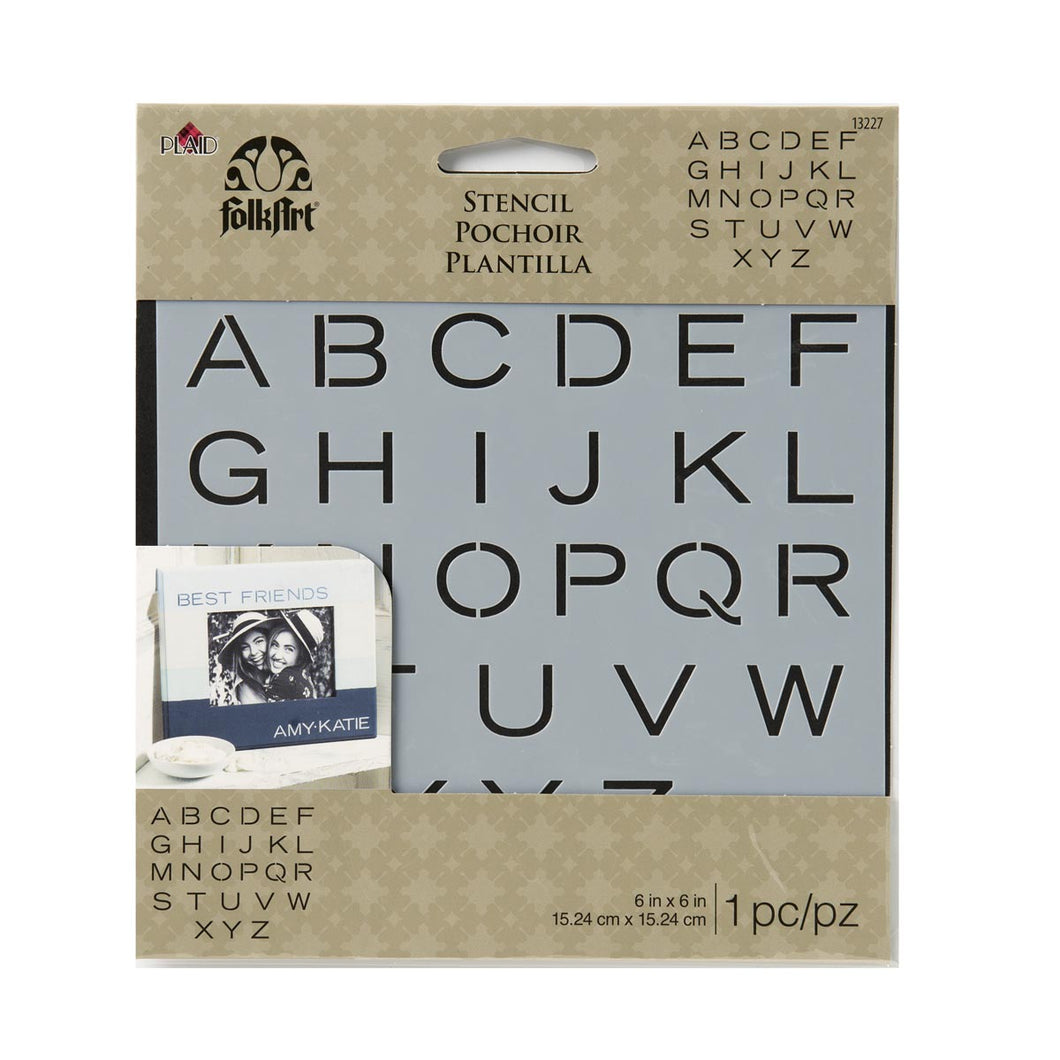 STENCIL SANS SERIF ALPHABET FOLK ART
