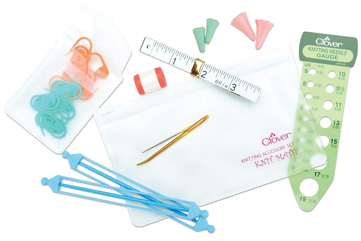 SET DE ACCESORIOS PARA TEJER, EN ORGANIZADOR., CLOVER