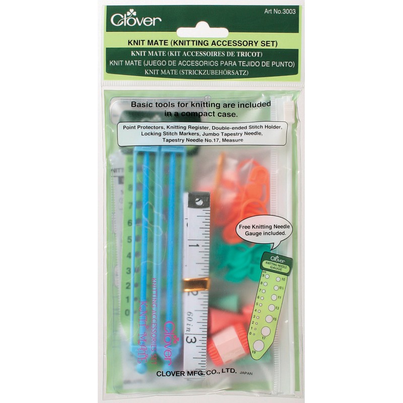 SET DE ACCESORIOS PARA TEJER, EN ORGANIZADOR., CLOVER