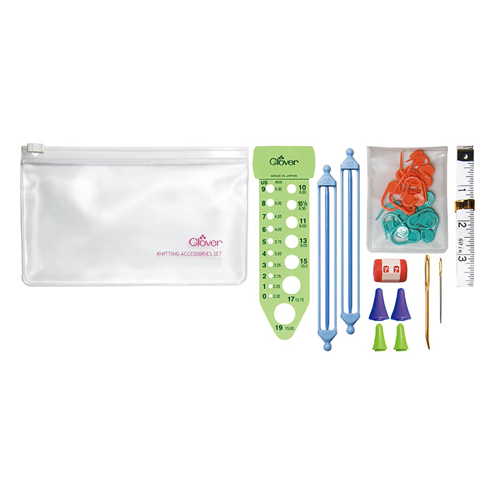 SET DE ACCESORIOS PARA TEJER, EN ORGANIZADOR., CLOVER