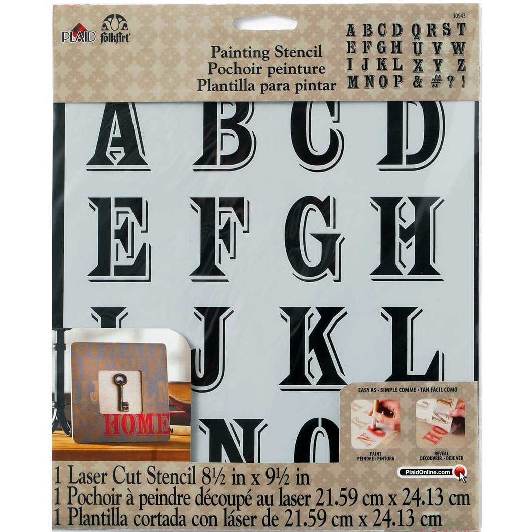 STENCIL ALPHABET  FOLK ART