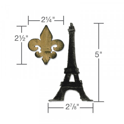 MATRIZ-TROQUEL BIGZ TORRE EIFFEL Y FLOR DE LIS SIZZIX