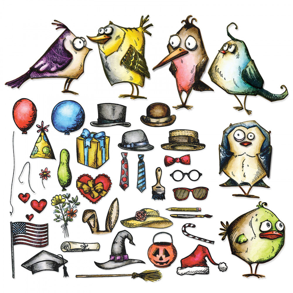 TROQUEL-MATRIZ DE CORTE TIPO  FRAMELITS MINI BIRD CRAZY THINGS  SIZZIX