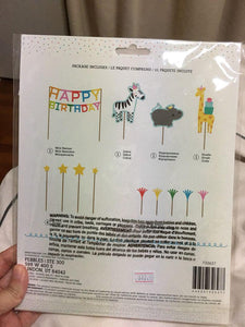 DECORACIONES LISTA PARA TORTA HAPPY BIRTHDAY PEBBLES